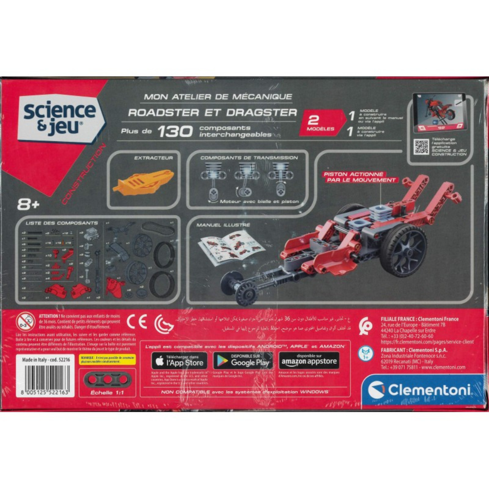 Enfant construisant le roadster du kit Mon Atelier De Mécanique