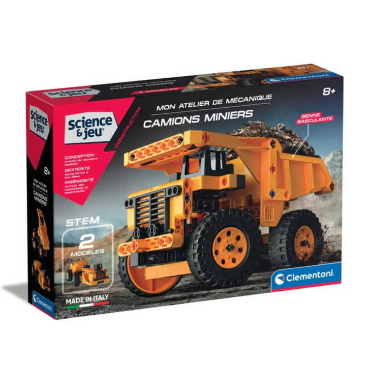 Maquette de camion à benne basculante en cours d'assemblage
