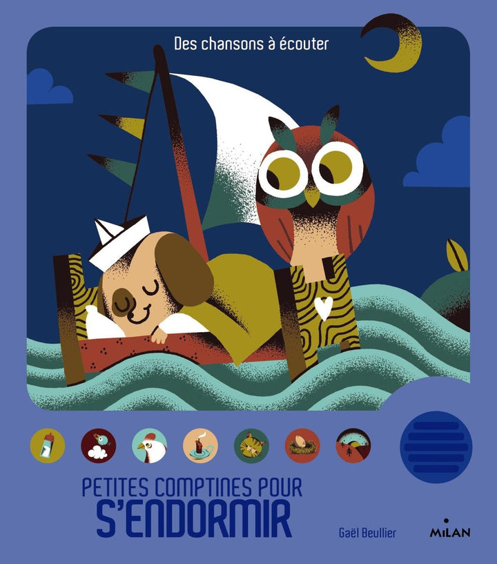 Livre sonore Petites comptines pour s'endormir avec boîtier 7 boutons