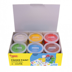 Ensemble 6 pots de peinture à doigts lavables 125ml - Belles couleurs naturelles 100% sûres