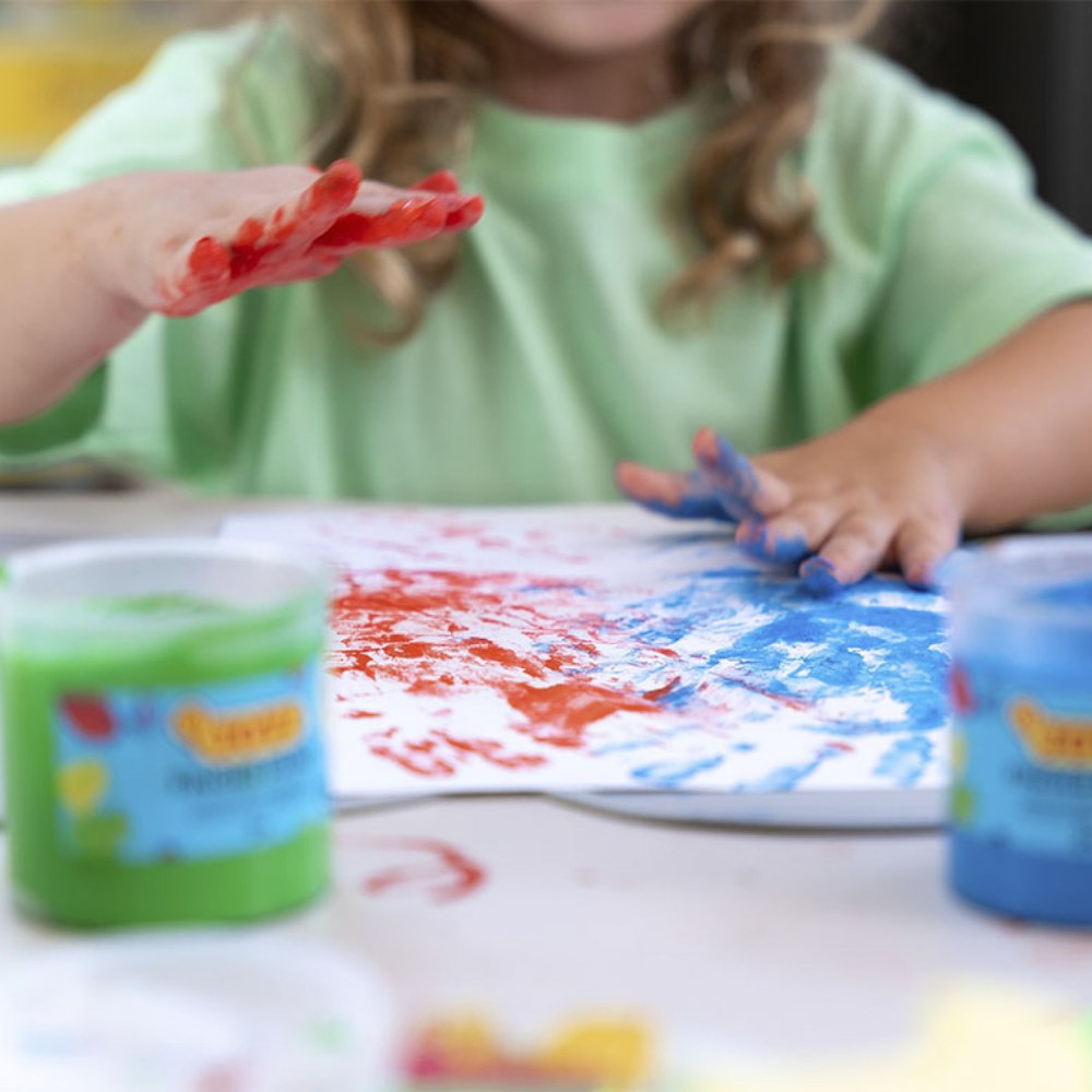 Peinture à Doigts 6 Pots 125ml pour Enfants 2+ - Créativité & Lavable Naturelle