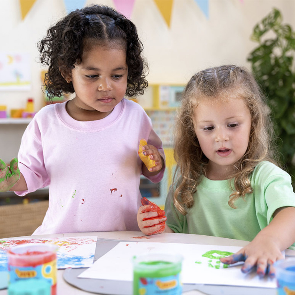 Peinture à Doigts 6 Pots 125ml pour Enfants 2+ - Créativité & Lavable Naturelle