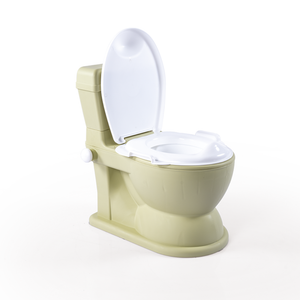 Pot éducatif XL réaliste vert et beige pour bébé avec bac amovible