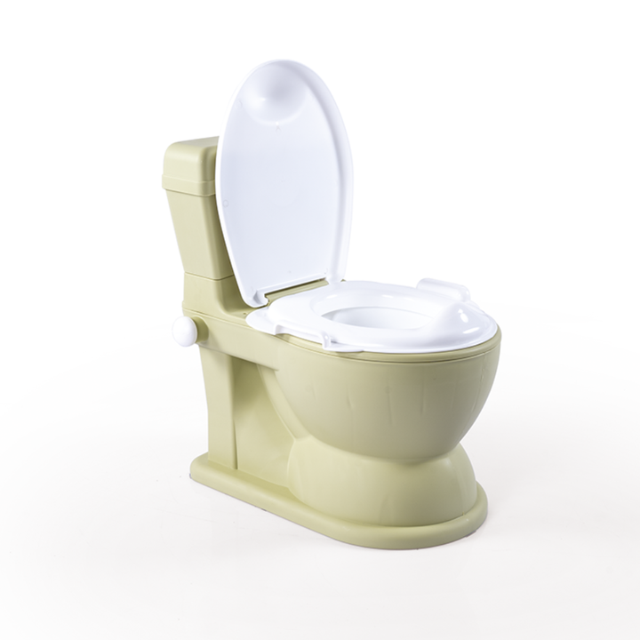 Pot éducatif XL réaliste vert et beige pour bébé avec bac amovible