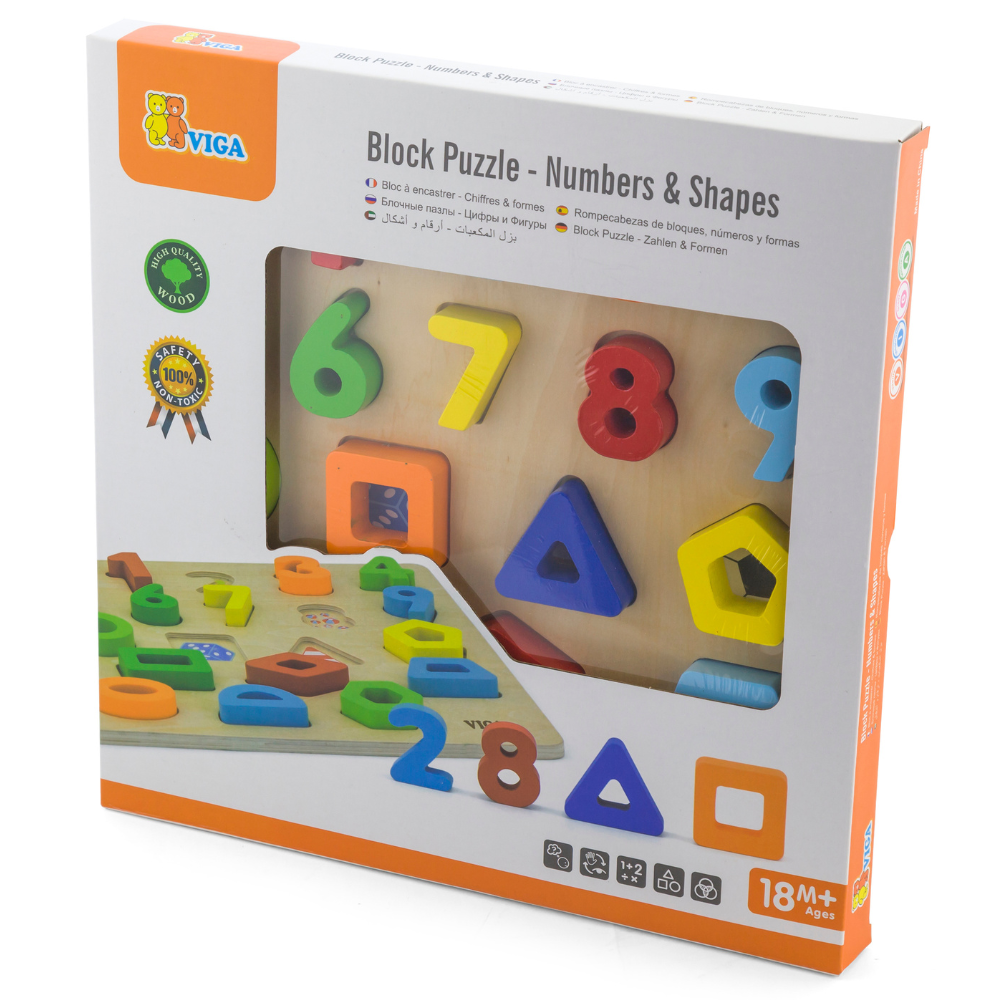 Puzzle Nombres et Formes Montessori en Bois | Éveil Mathématique