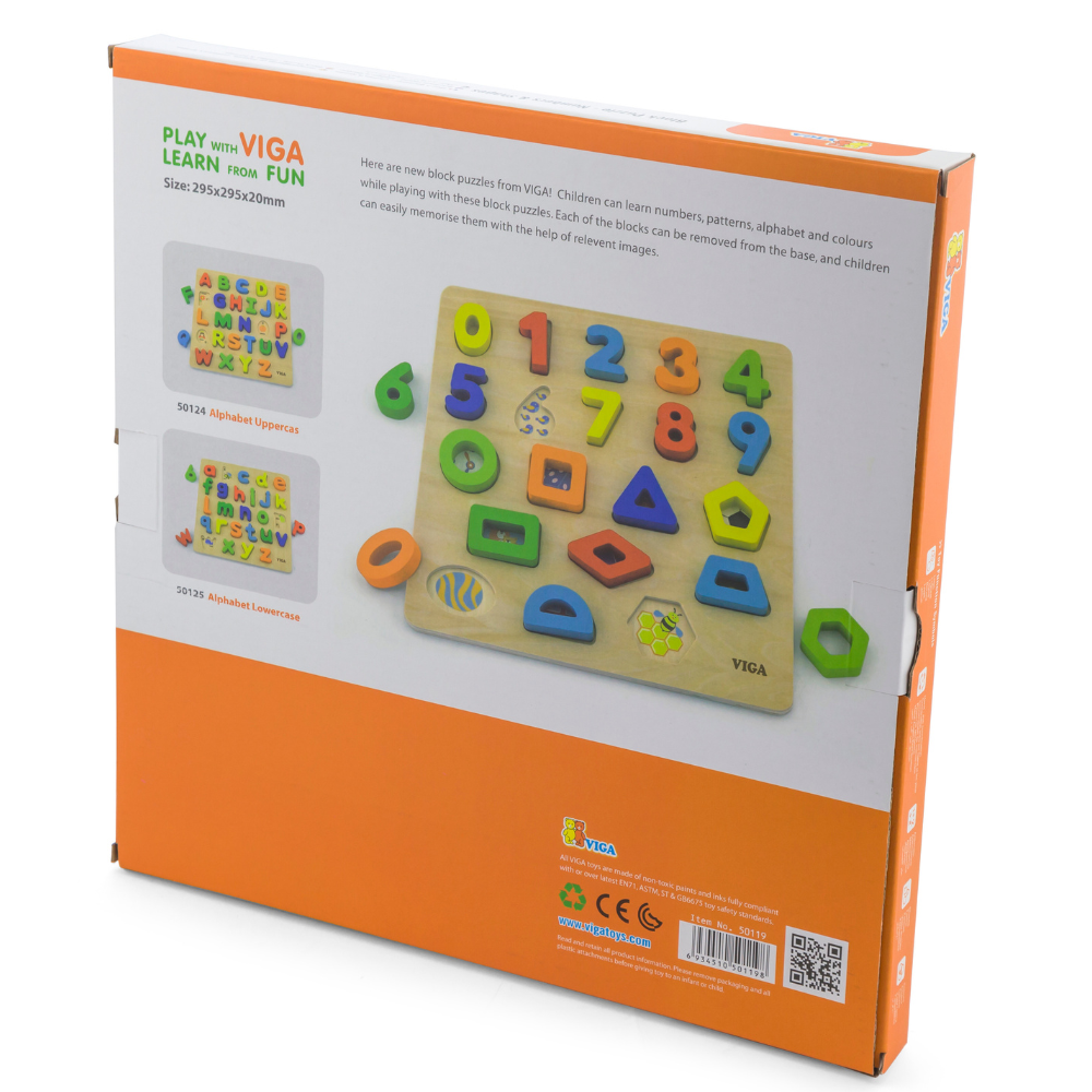 Puzzle Nombres et Formes Montessori en Bois | Éveil Mathématique