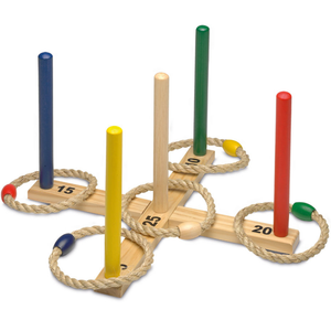 Anneau coloré entouré de bâtons de jeu pour coordination main-œil