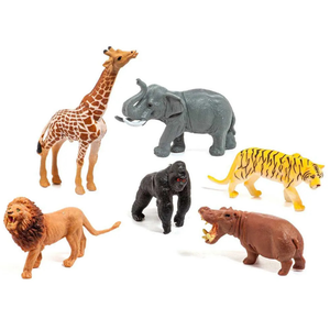 Set de 6 figurines d'animaux sauvages pour éveil bébé dès 12 mois