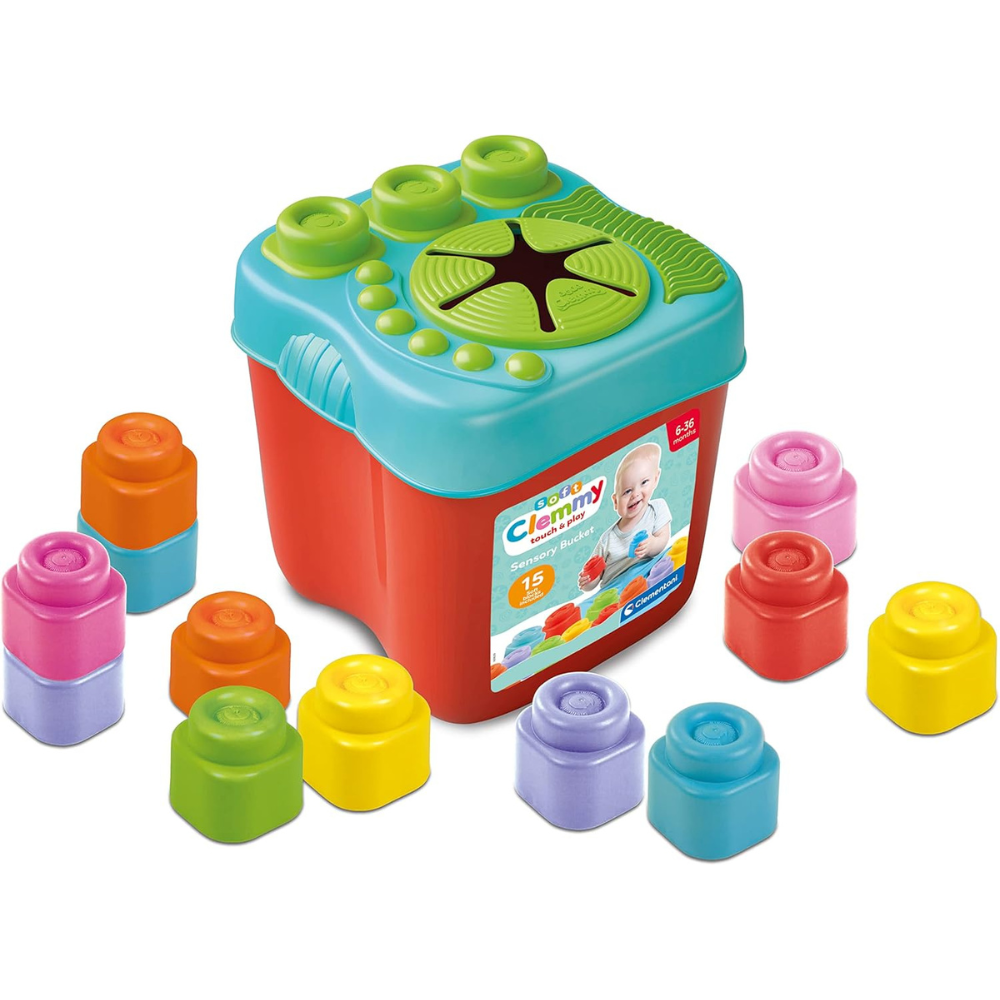 Boîte de 15 blocs de construction souples Soft Clemmy Clementoni pour bébé