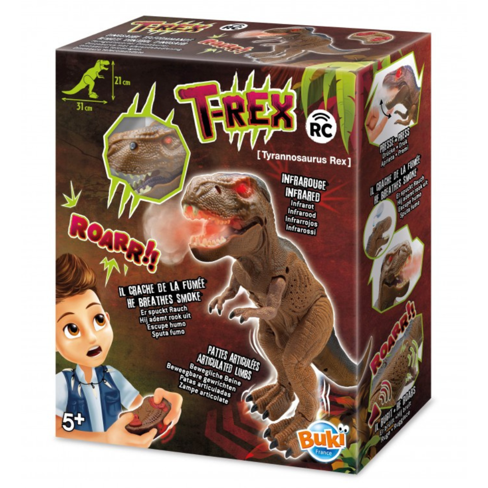 T-Rex RC télécommandé 31 cm, dinosaure éducatif avec télécommande pour enfant