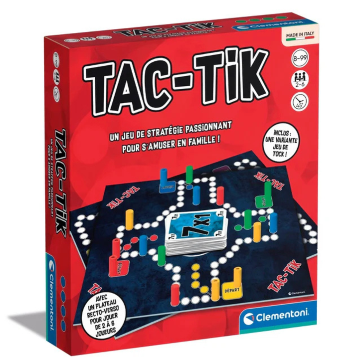 Boîte du jeu de société Tac-Tik avec ses pions et cartes