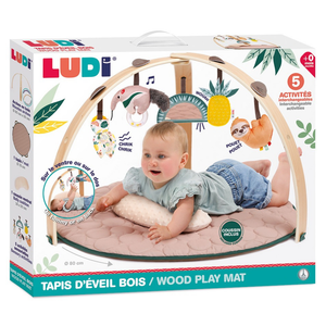 Détail des jouets sensoriels détachables du tapis d'éveil LUDI