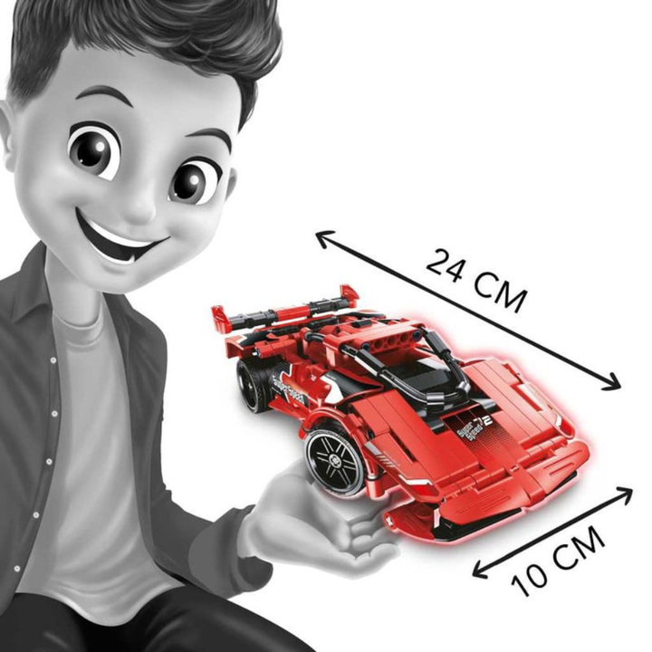 Vue éclatée des 351 pièces du kit voiture télécommandée Buki