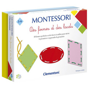 Jeu Montessori Formes Géométriques avec Lacets Colorés pour Enfants 3+