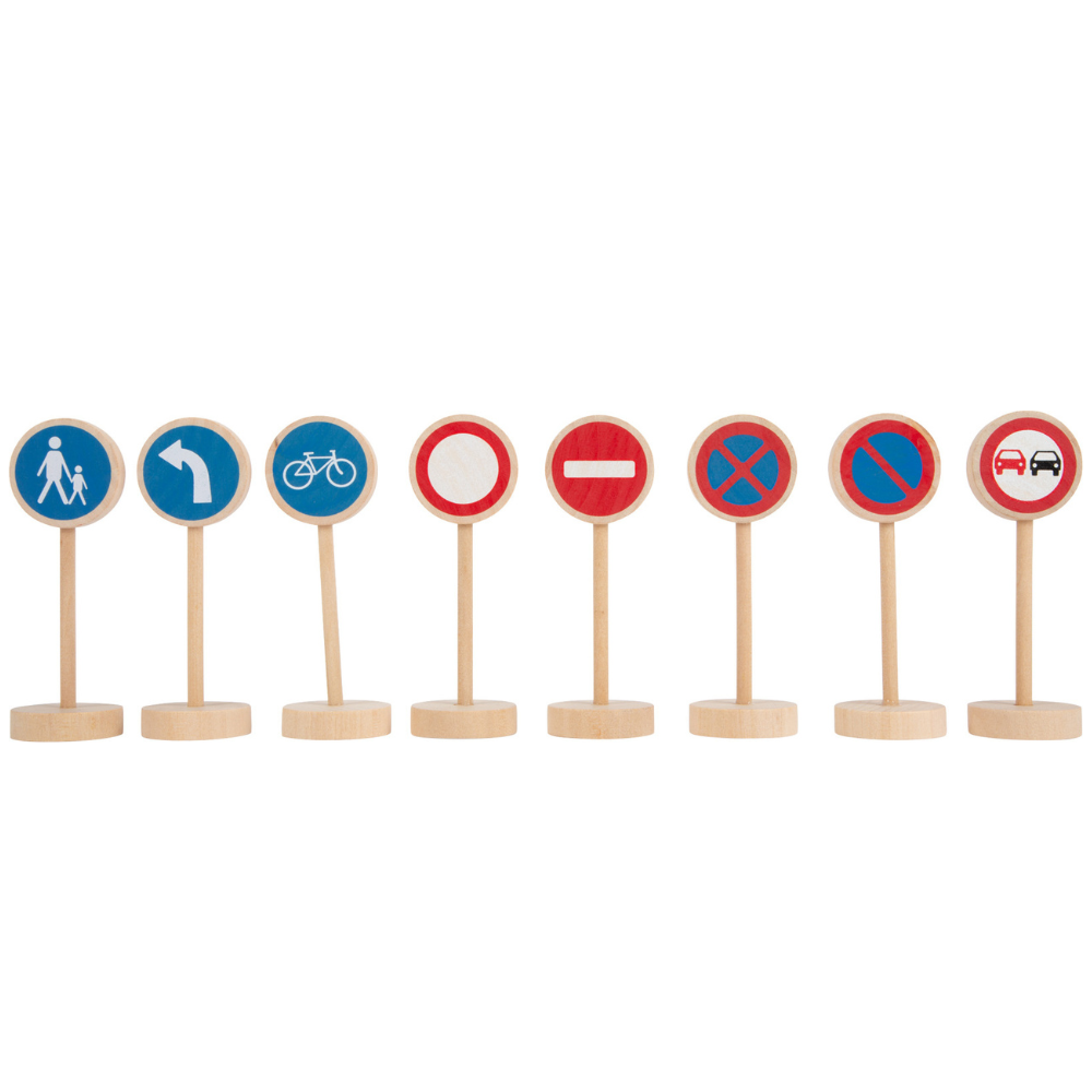 Set Éducatif 25 Panneaux de Signalisation en Bois - Sécurité Routière