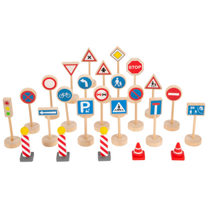Set de 25 panneaux de signalisation en bois pour enfant Small Foot