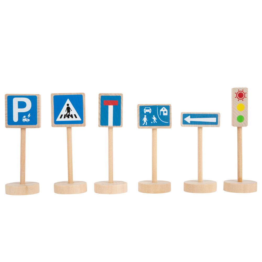 Set Éducatif 25 Panneaux de Signalisation en Bois - Sécurité Routière