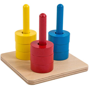 Disques Colorés Montessori sur Tiges en Bois - Jouet Éducatif pour Enfants 0-3 Ans
