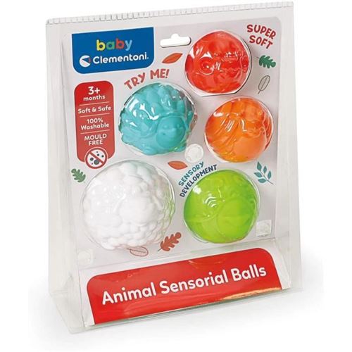 Coffret de 5 balles sensorielles animaux pour bébé