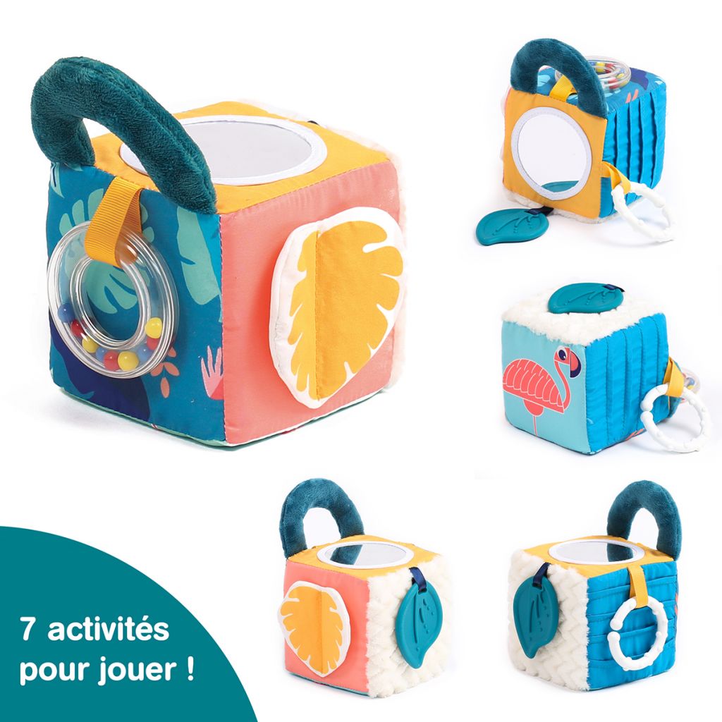 Cube d'Éveil Sensoriel LUDI - Jouet de Motricité Fine Dès 6 Mois