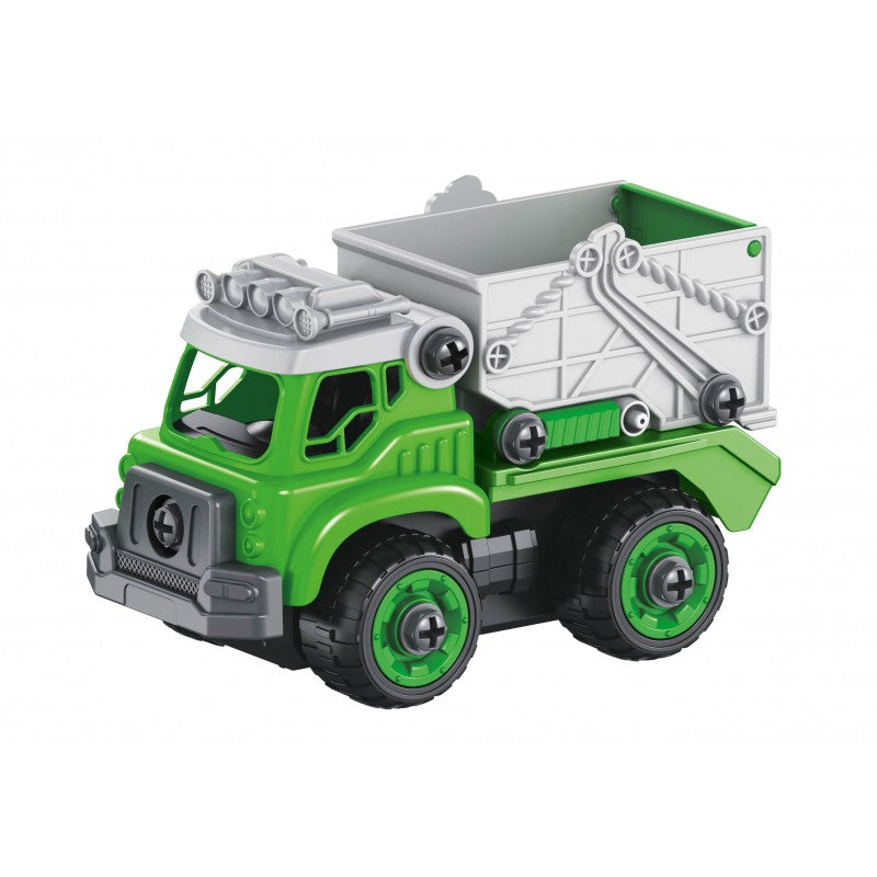 Jouet éducatif camion de poubelle avec vis et pièces à assembler