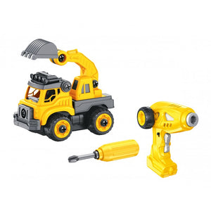 Camion de chantier assemblé affichant les différents modèles possibles