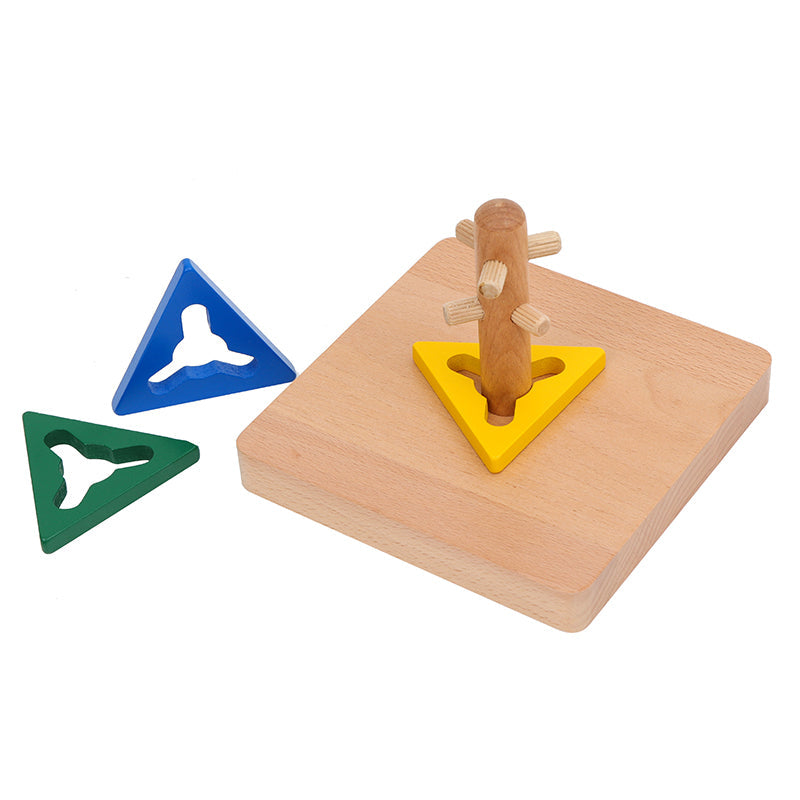 Tige d’Encastrement Montessori Triangle: Jouet Éveil 10 mois+