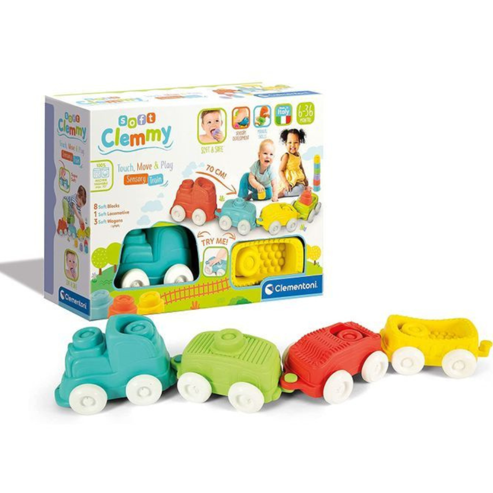Train Sensoriel Clemmy Clementoni - Jouet Éveil et Motricité 6 Mois+