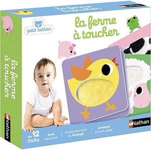Coffret La Ferme à Toucher Nathan avec cartes texturées pour bébé