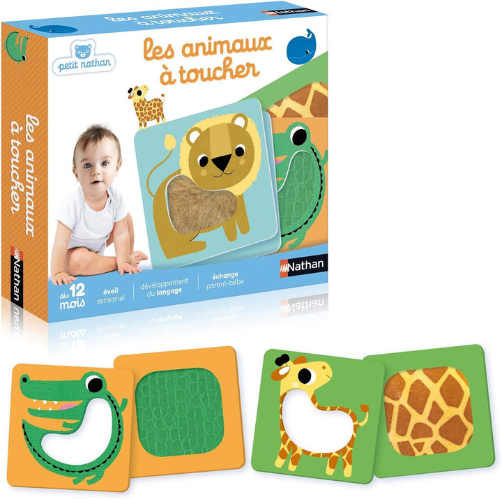 Boîte du jeu Les Animaux à Toucher Nathan pour bébé