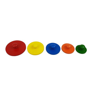 Gros plan sur les cercles colorés du puzzle d'encastrement