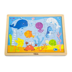 Puzzle en bois thème océan 24 pièces pour enfant de 2 ans