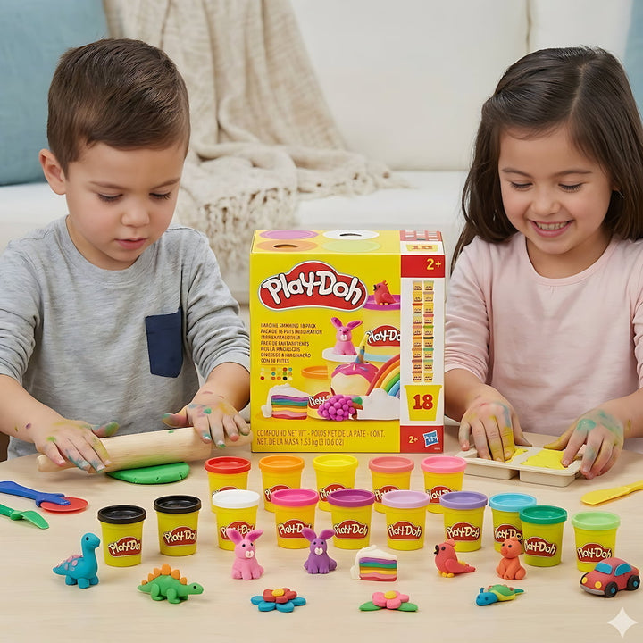 Enfant manipulant la pâte à modeler Play-Doh, activité créative et éducative