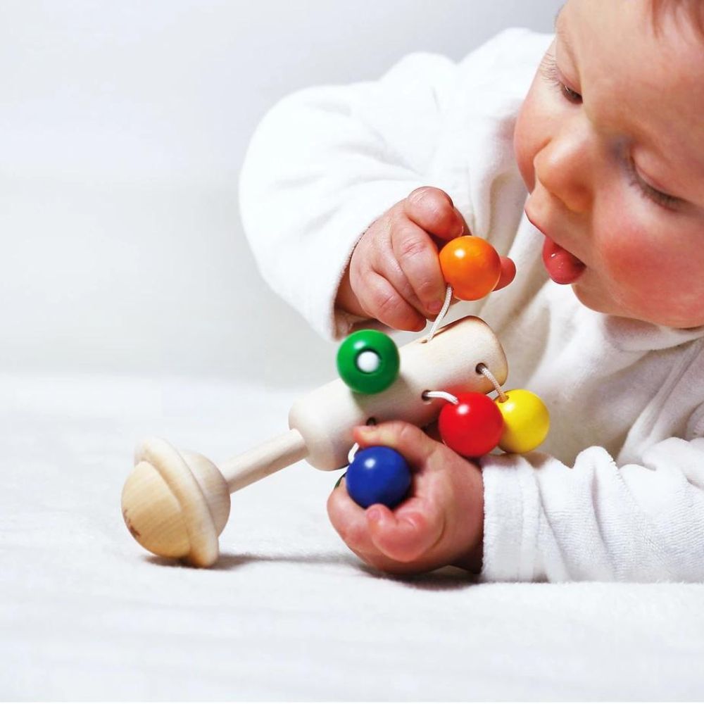 Hochet Carrousel Arc-en-Ciel en Bois | Éveil Montessori Bébé
