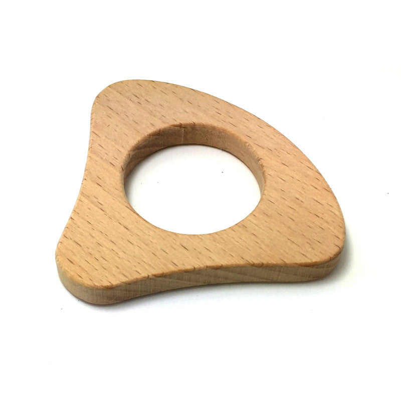 Hochet de préhension Montessori en bois de hêtre naturel pour bébé