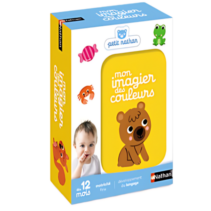 Mon Imagier des Couleurs Montessori Nathan avec anneau de transport pour bébé