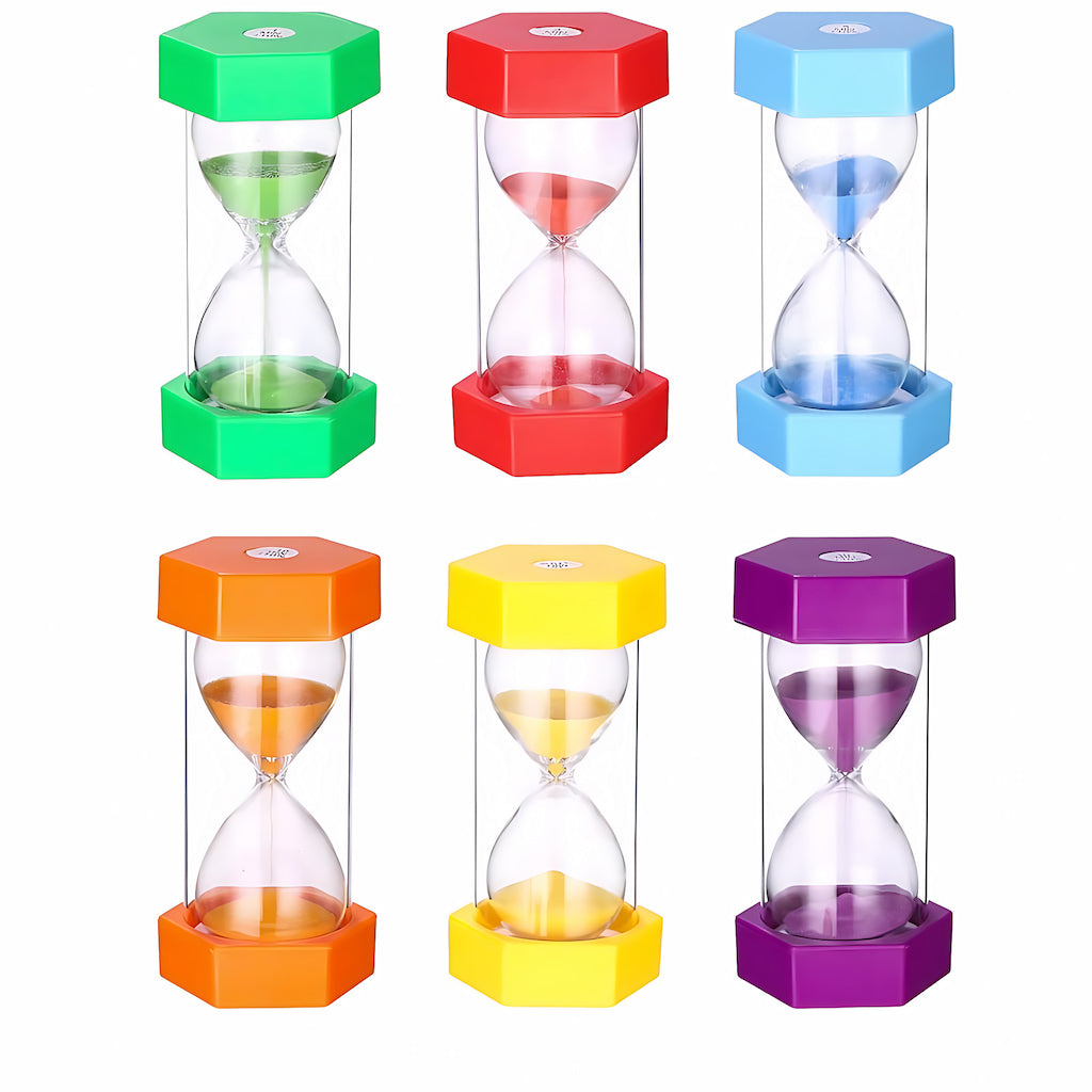 Sablier en verre coloré pour enfants, idéal pour l'orthophonie et TDAH