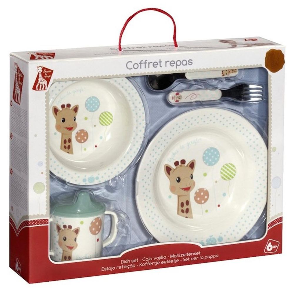 Assiette et bol à ventouse Sophie la girafe pour bébé