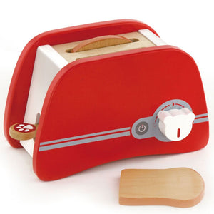 Grille-pain en bois pour enfant avec tranches de pain et minuterie