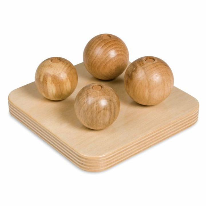 Jeu Montessori 4 Boules en Bois à Enfiler sur Tiges