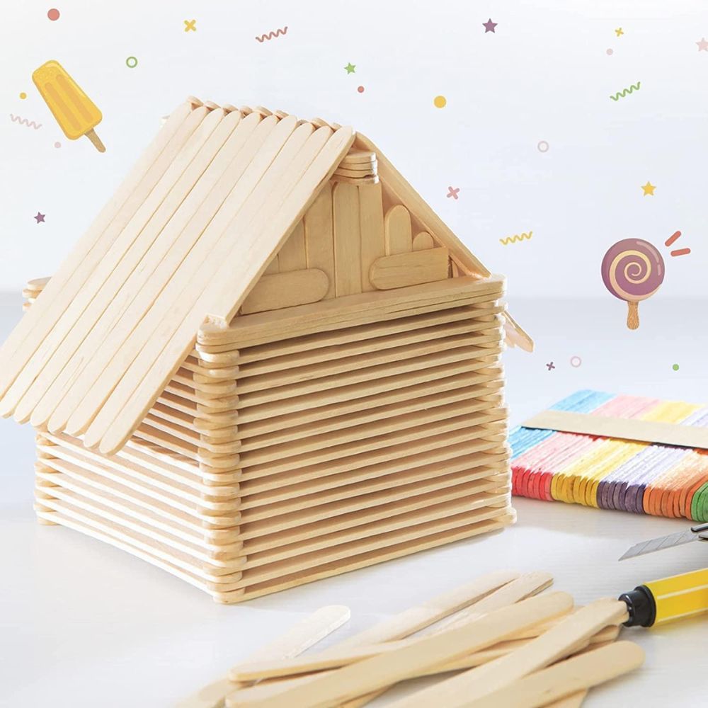 Bâtonnets en bois FSC® – Lot de 300 pièces multicolores
