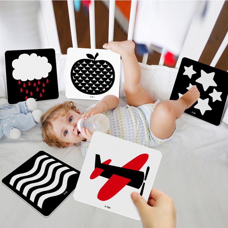 Lot de 20 cartes contrastées noir et blanc pour nouveau-né 0-3 mois