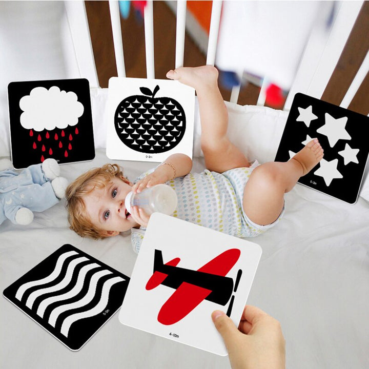 Lot de 20 cartes contrastées noir et blanc pour nouveau-né 0-3 mois