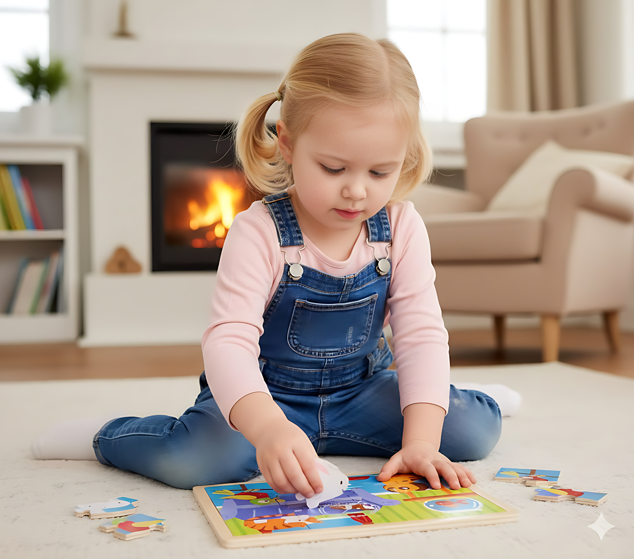 Puzzle Bois 16 Pièces Animaux Familiers : Éveil & Motricité dès 3 Ans