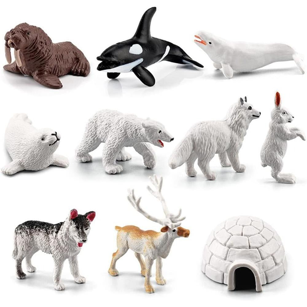 Figurines animaux arctique réalistes set de jeu éducatif