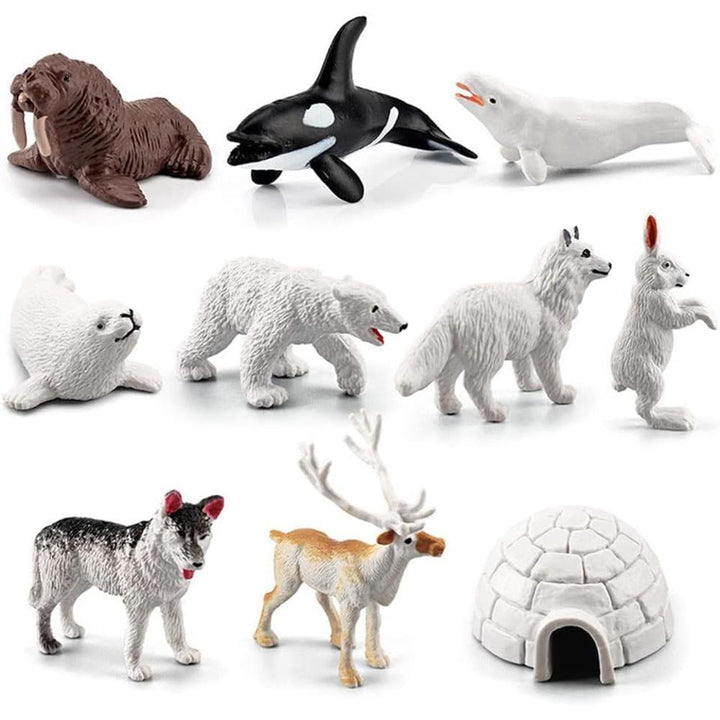 Figurines animaux arctique réalistes set de jeu éducatif