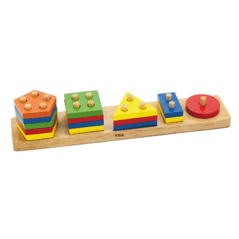 Encastrement bois 5 formes géométriques pour enfants