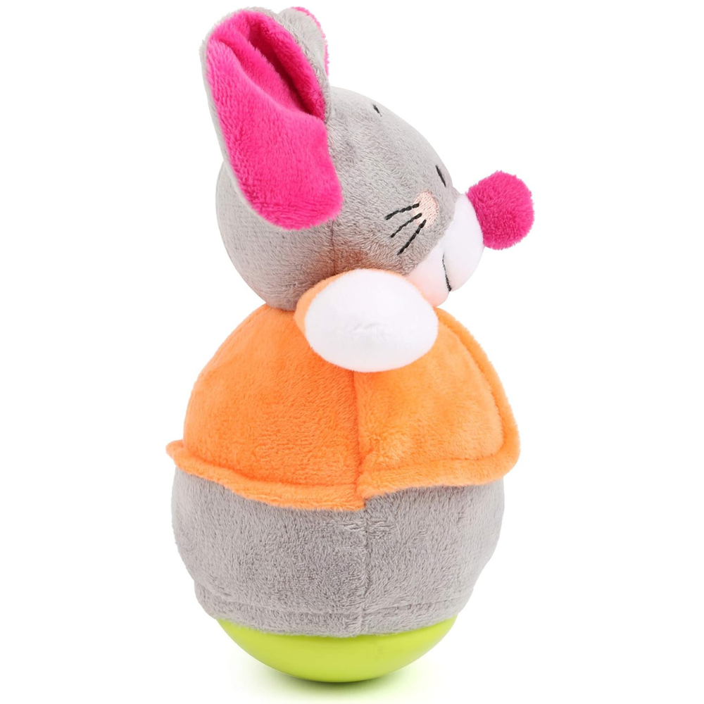 Souris Culbuto en Peluche Douce | Jouet d'Éveil Sensoriel Bébé