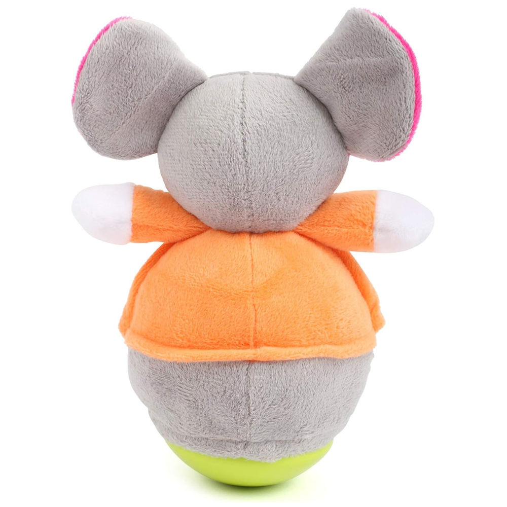Souris Culbuto en Peluche Douce | Jouet d'Éveil Sensoriel Bébé