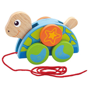 Tortue à tirer en bois naturel pour enfant Montessori